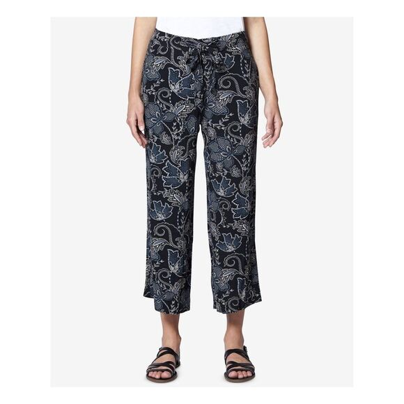 SANCTUARY Pants - SANCTUARY Womens Black Wide Leg Printed Cropped Pants 32 Waist